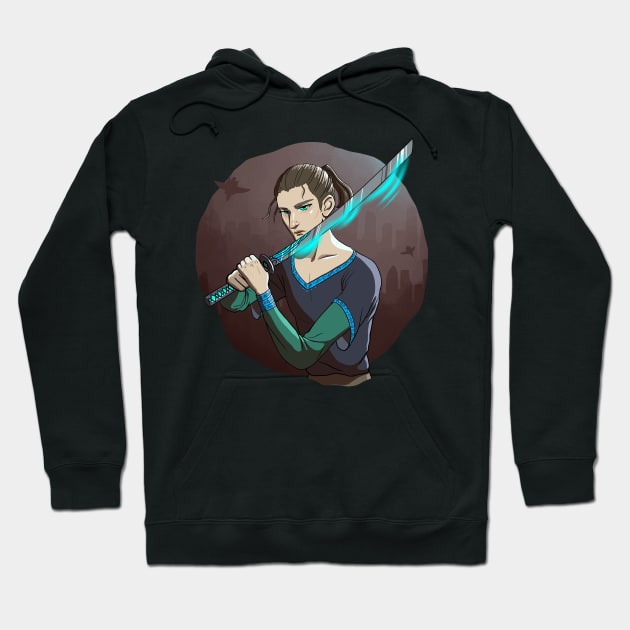 Cyan Sword Hoodie by Perezart99